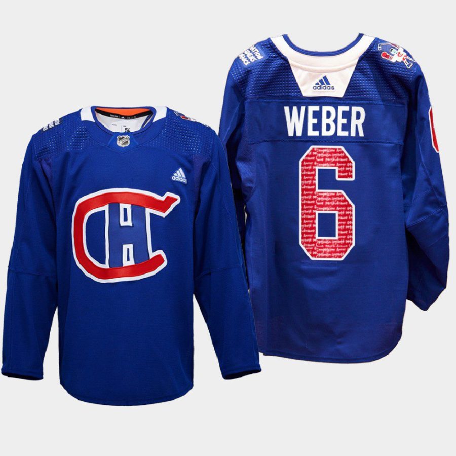 men canadiens shea weber special edition radioteledon 2022 royal jersey