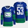 men canucks bo horvat 2022 primegreen authentic pro alternate blue jersey