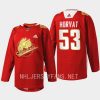 men canucks bo horvat rabbit warm up 2023 lunar new year red jersey