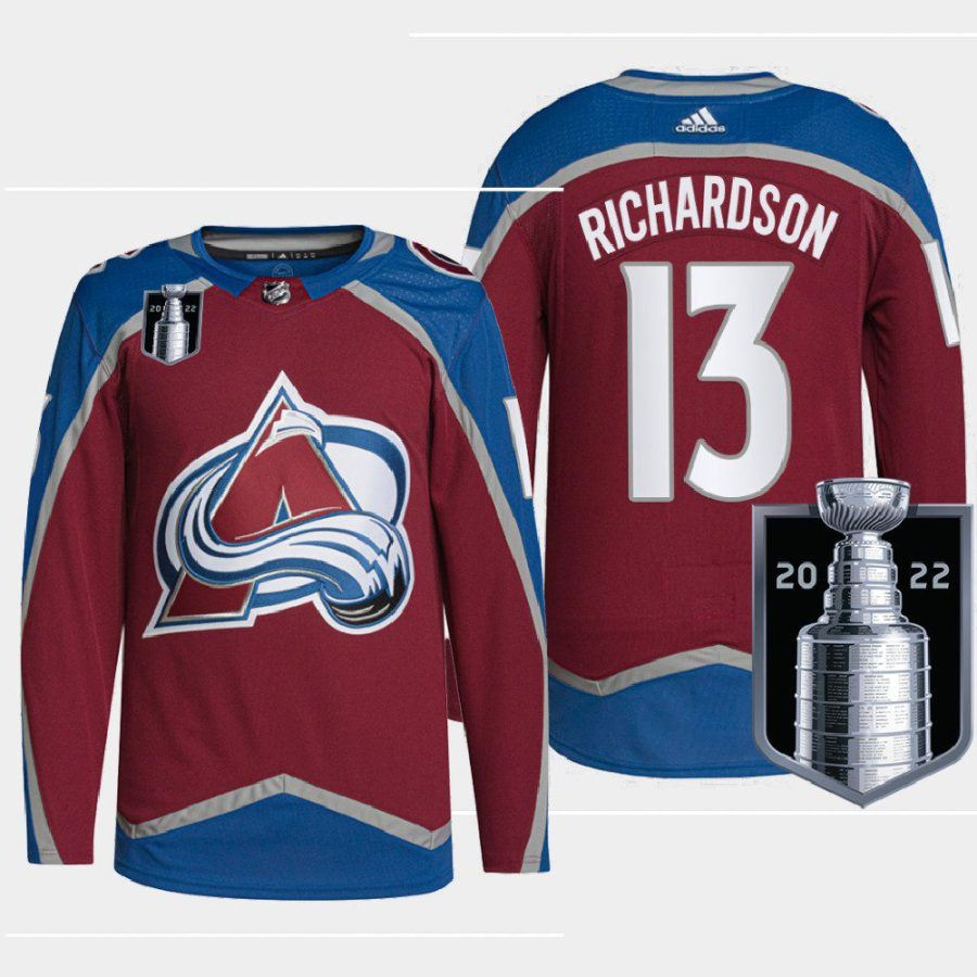 men canucks brad richardson authentic pro 2022 stanley cup playoffs burgundy jersey