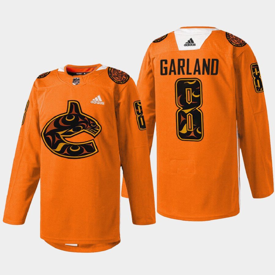 men canucks conor garland every child matters 2022 first nations night orange jersey