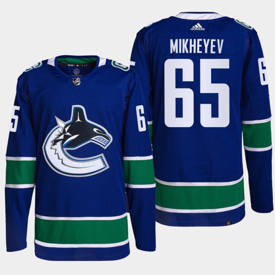 men canucks ilya mikheyev 2022 home primegreen authentic blue jersey