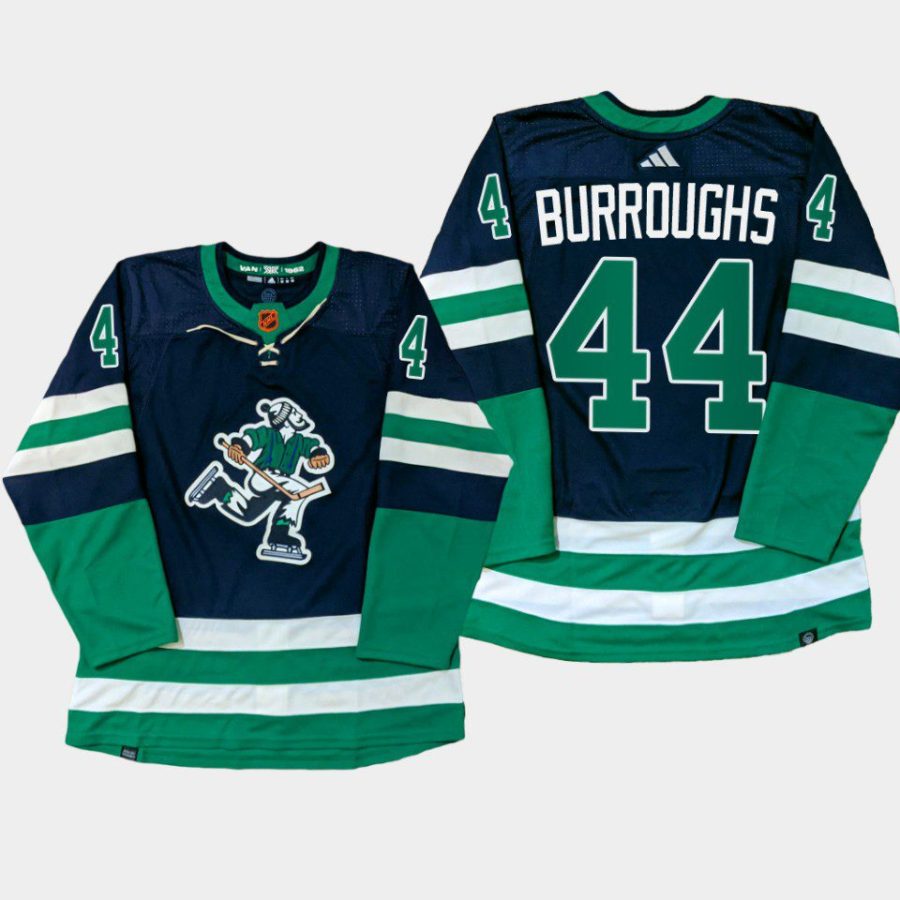 men canucks kyle burroughs 2022 23 primegreen reverse retro navy jersey