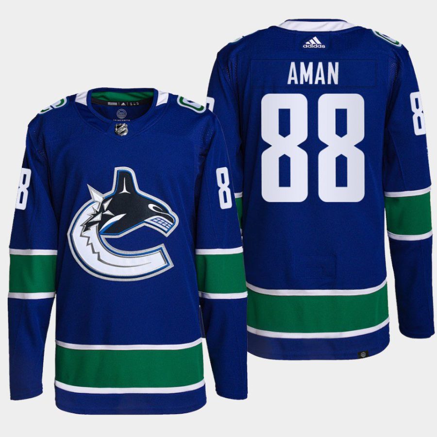 men canucks nils aman home authentic blue jersey