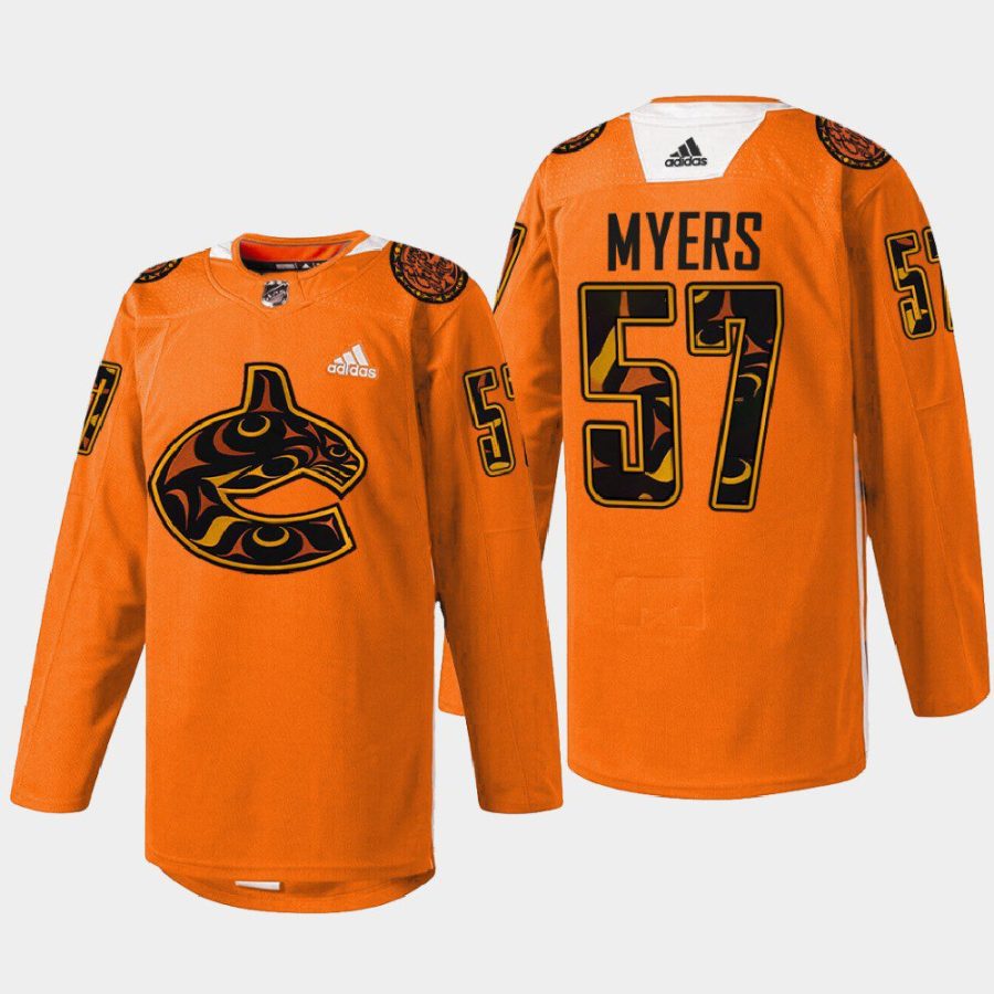 men canucks tyler myers every child matters 2022 first nations night orange jersey