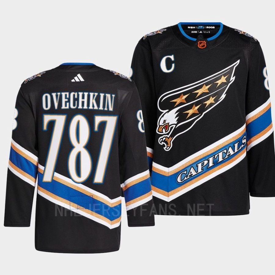 men capitals alexander ovechkin 2022 reverse retro 2.0 787th career goal black jersey