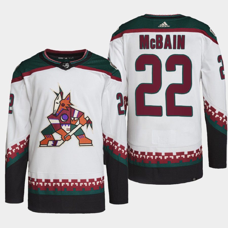 men coyotes jack mcbain 2022 primegreen authentic pro away white jersey