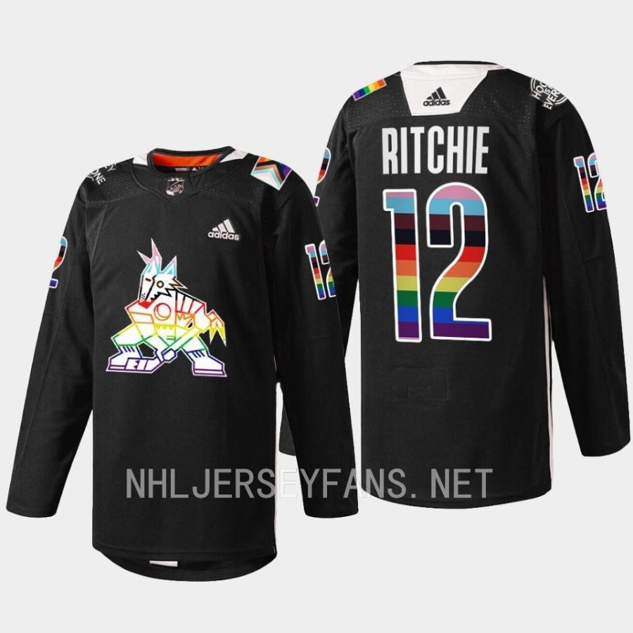 men coyotes nick ritchie warm up pride night 2023 black jersey