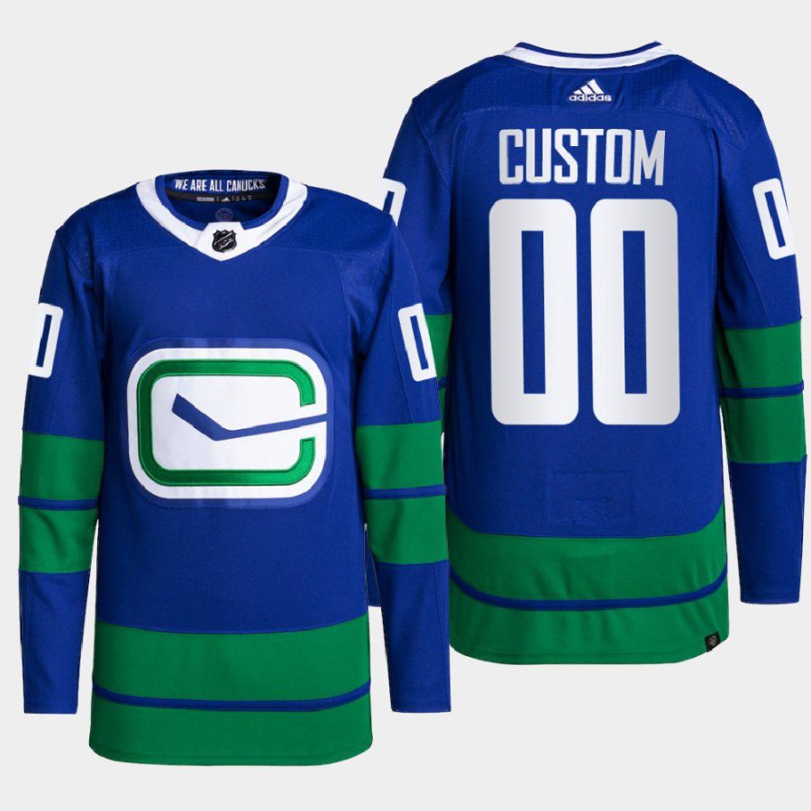 men custom canucks blue alternate primegreen authentic pro jersey