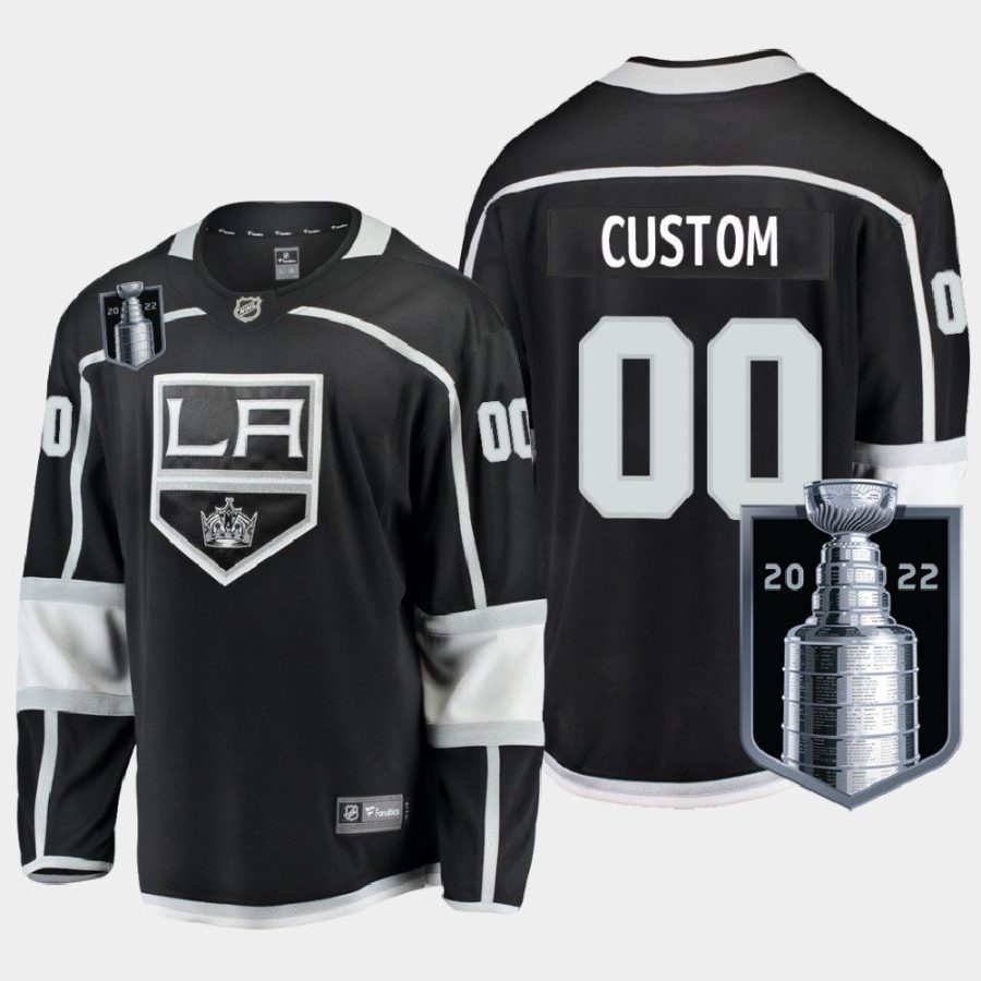 men custom la kings black 2022 stanley cup playoffs home jersey