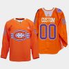 men custom les canadiens orange indigenous celebration night warmup jersey