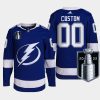 men custom lightning blue 2022 stanley cup playoffs authentic pro jersey