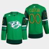 men custom predators green st. patricks day warm up jersey