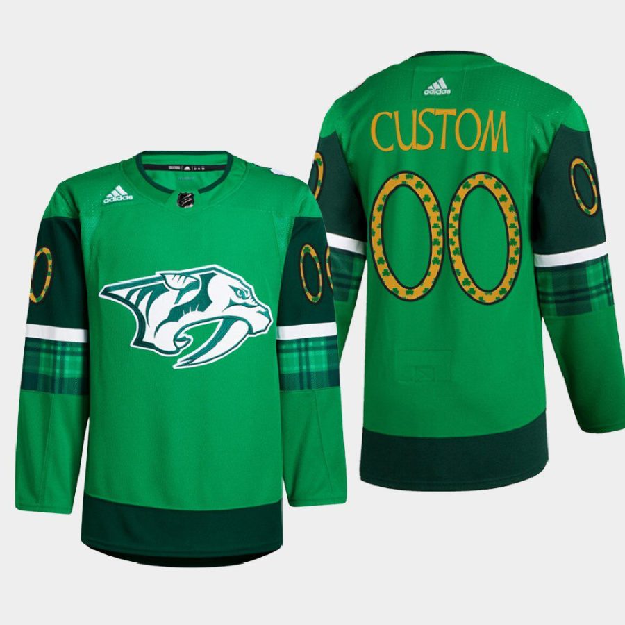 men custom predators green st. patricks day warm up jersey