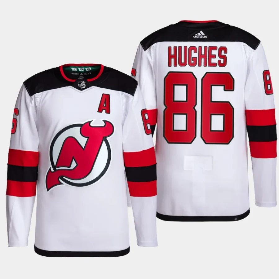 men devils jack hughes primegreen away authentic pro white jersey