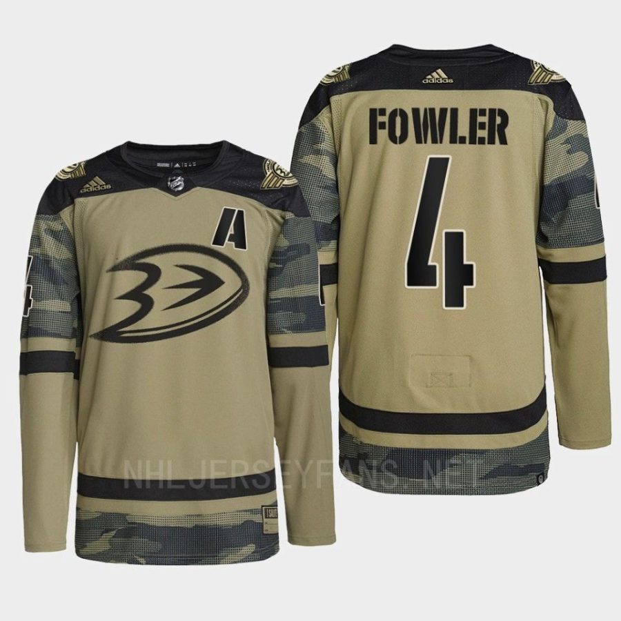 men ducks cam fowler 2022 warmup military appreciation night camo jersey