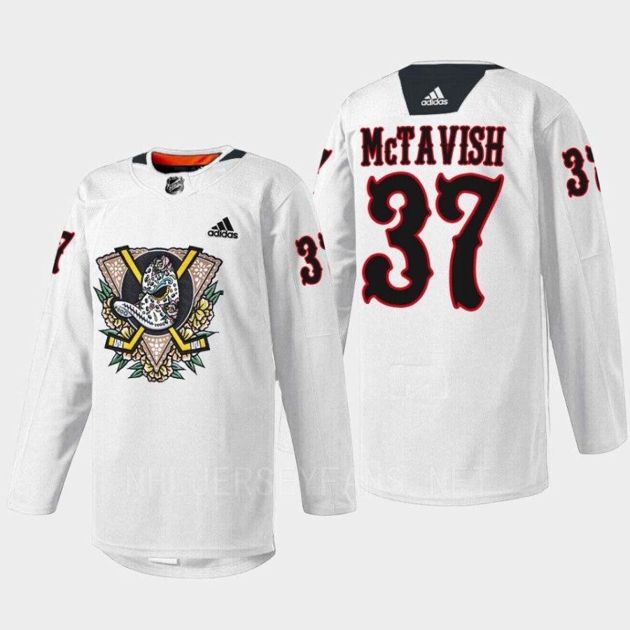 men ducks mason mctavish 2022 warmup dia de muertos night white jersey