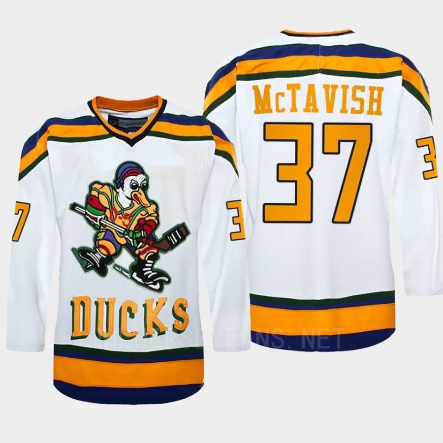 men ducks mason mctavish ice hockey the mighty ducks white jersey