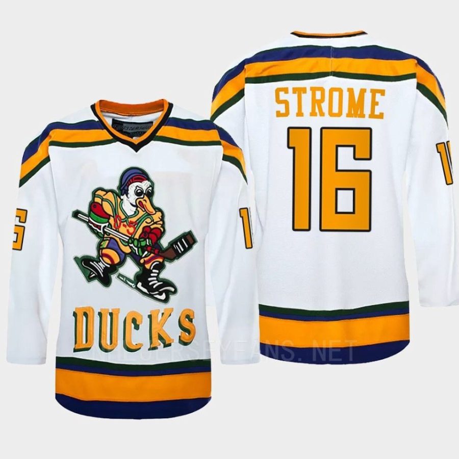 men ducks ryan strome ice hockey the mighty ducks white jersey