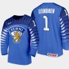 men finland topias leinonen 2022 nhl draft iihf goalkeeper blue jersey