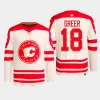 men flames a.j. greer primegreen 2023 nhl heritage classic authentic player cream jersey