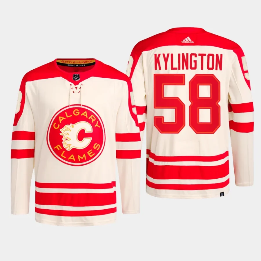 men flames oliver kylington primegreen 2023 nhl heritage classic authentic player cream jersey