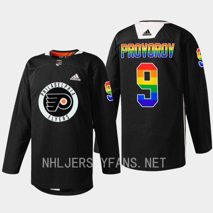 men flyers ivan provorov fueled by philly pride 2023 black jersey