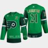 men flyers scott laughton primegreen authentic 2023 st. patricks day green jersey