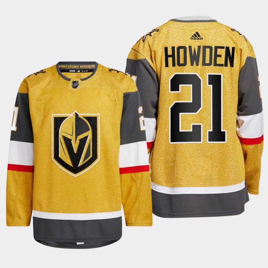 men golden knights brett howden 2022 23 authentic home gold jersey