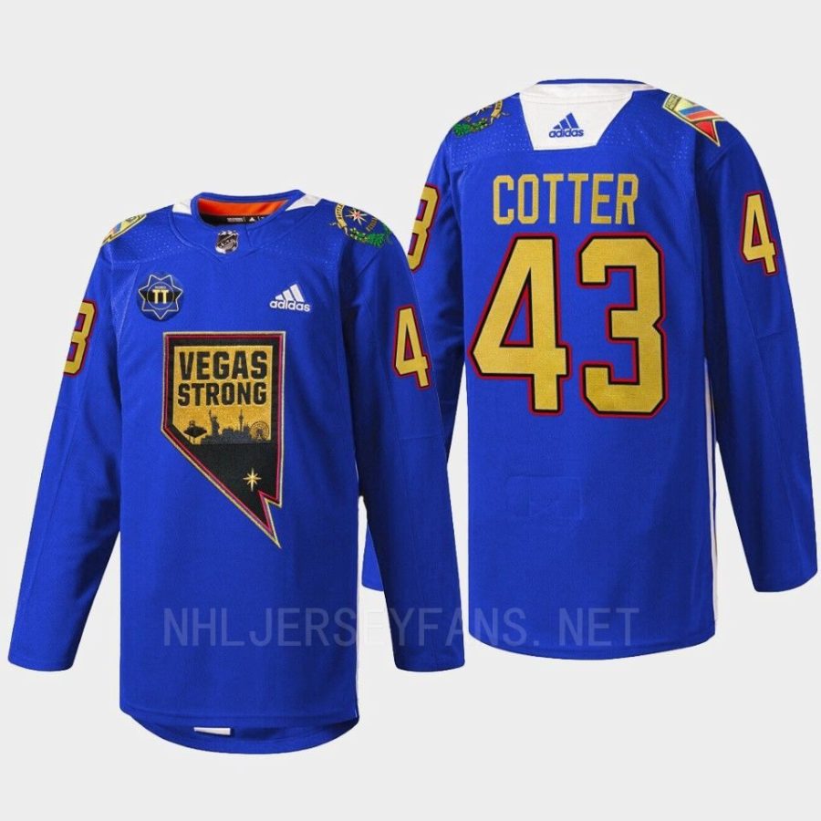 men golden knights paul cotter 2022 first respondersthentic nevada day blue jersey