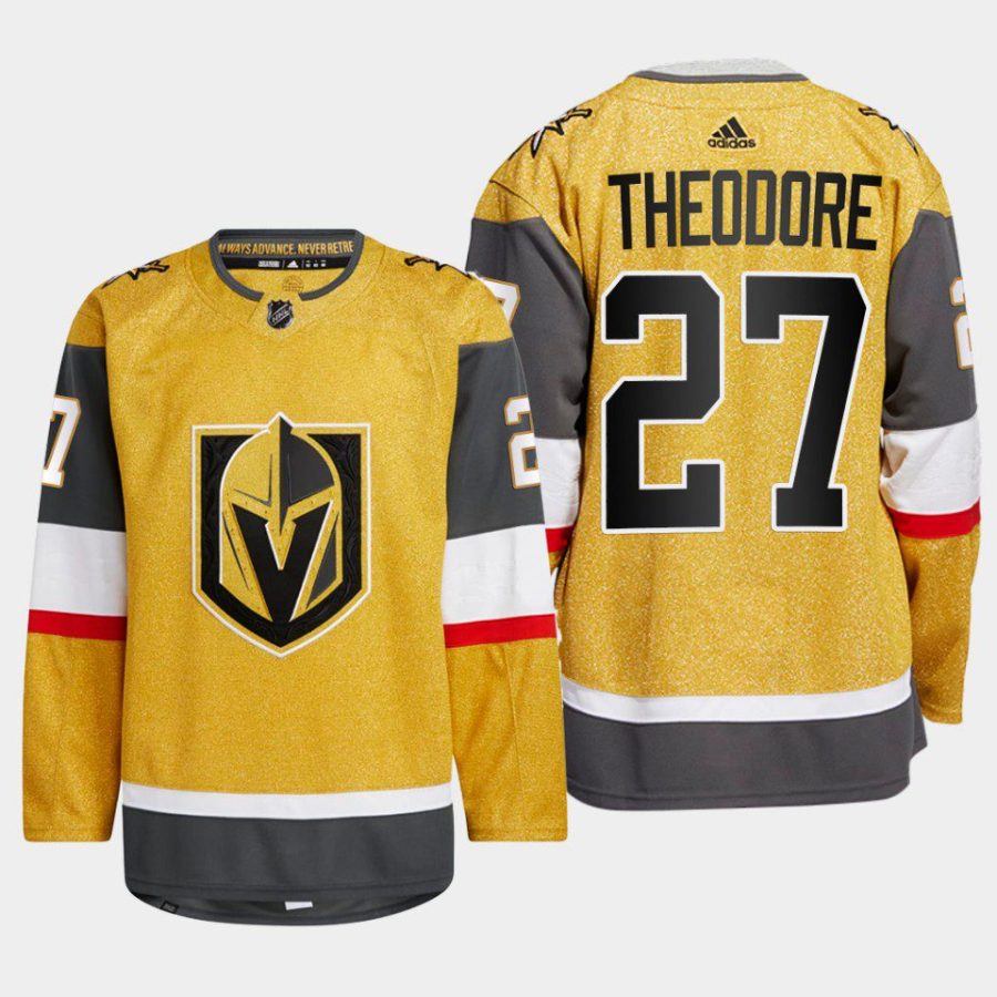 men golden knights shea theodore 2022 23 authentic home gold jersey