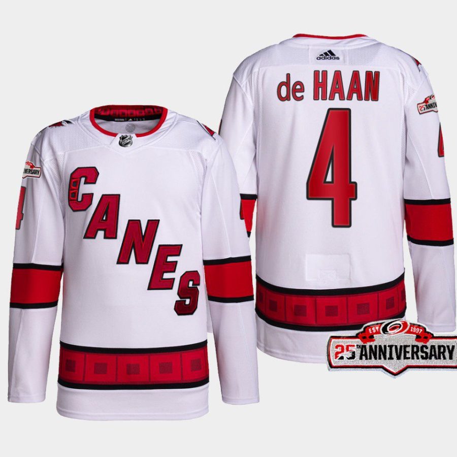 men hurricanes calvin de haan 2022 23 away authentic white jersey