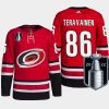 men hurricanes teuvo teravainen authentic pro 2022 stanley cup playoffs red jersey