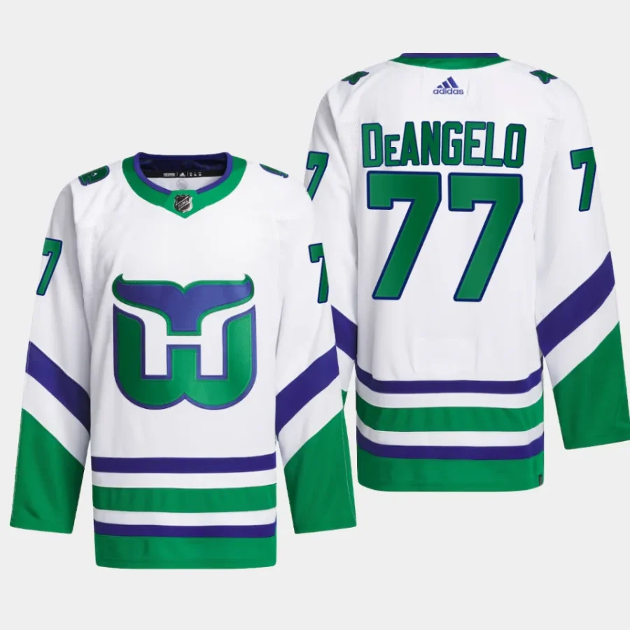 men hurricanes tony deangelo primegreen whalers white jersey