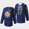 men jets adam lowry warmup filipino heritage night 2022 navy jersey