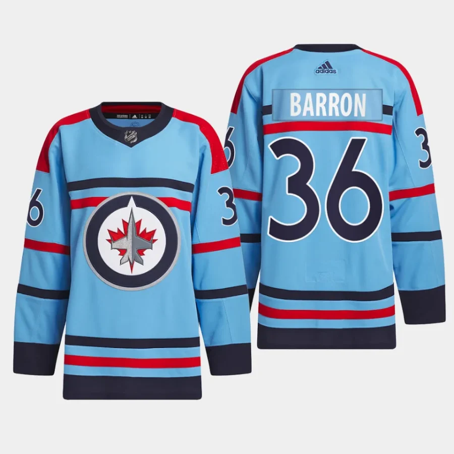 men jets morgan barron 2023 24 primegreen rcaf centennial authentic light blue jersey