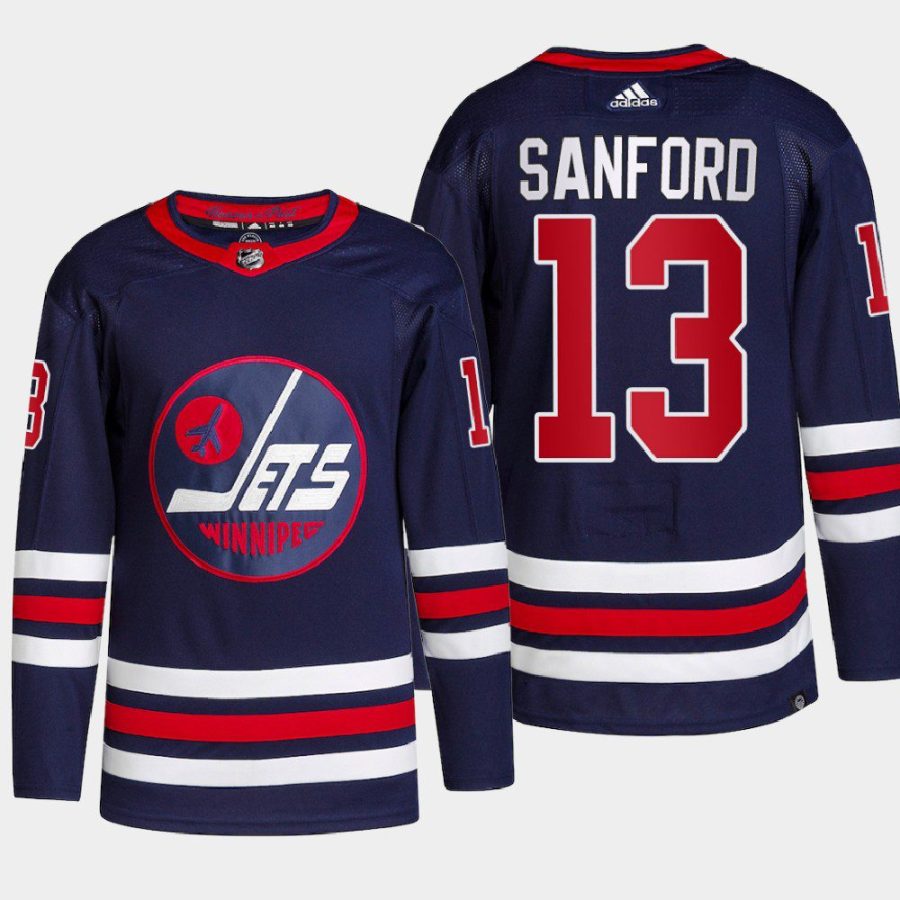 men jets zach sanford 2022 primegreen authentic pro alternate navy jersey