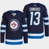 men jets zach sanford 2022 primegreen authentic pro home navy jersey