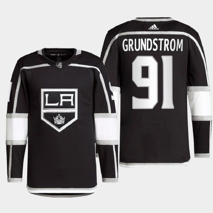 men kings carl grundstrom 2022 primegreen authentic pro home black jersey