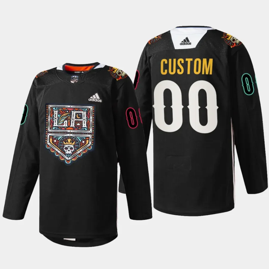 men kings custom specialty 2023 dia de muertos black jersey