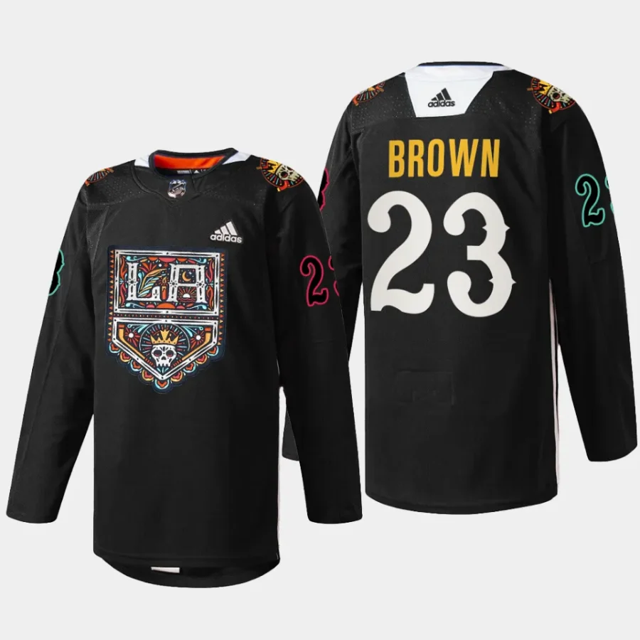 men kings dustin brown specialty 2023 dia de muertos black jersey