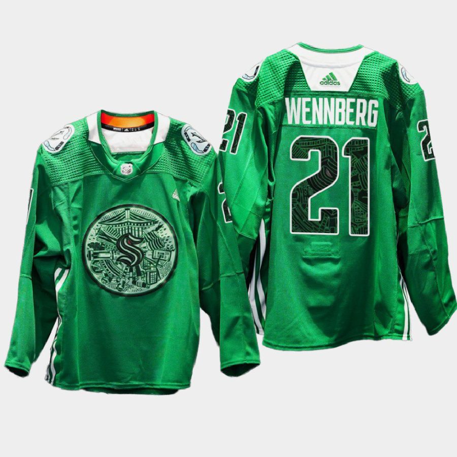 men kraken alexander wennberg eco conscious green night 2022 green jersey