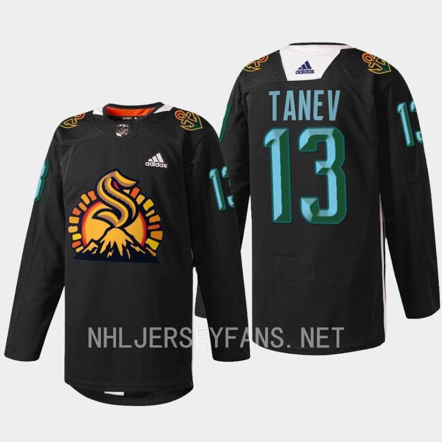 men kraken brandon tanev 2023 specialty warmup black history month black jersey