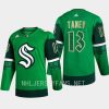 men kraken brandon tanev primegreen authentic 2023 st. patricks day green jersey