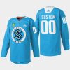 men kraken custom warmup practice blue jersey