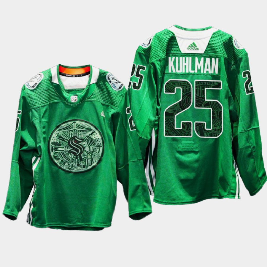 men kraken karson kuhlman eco conscious green night 2022 green jersey