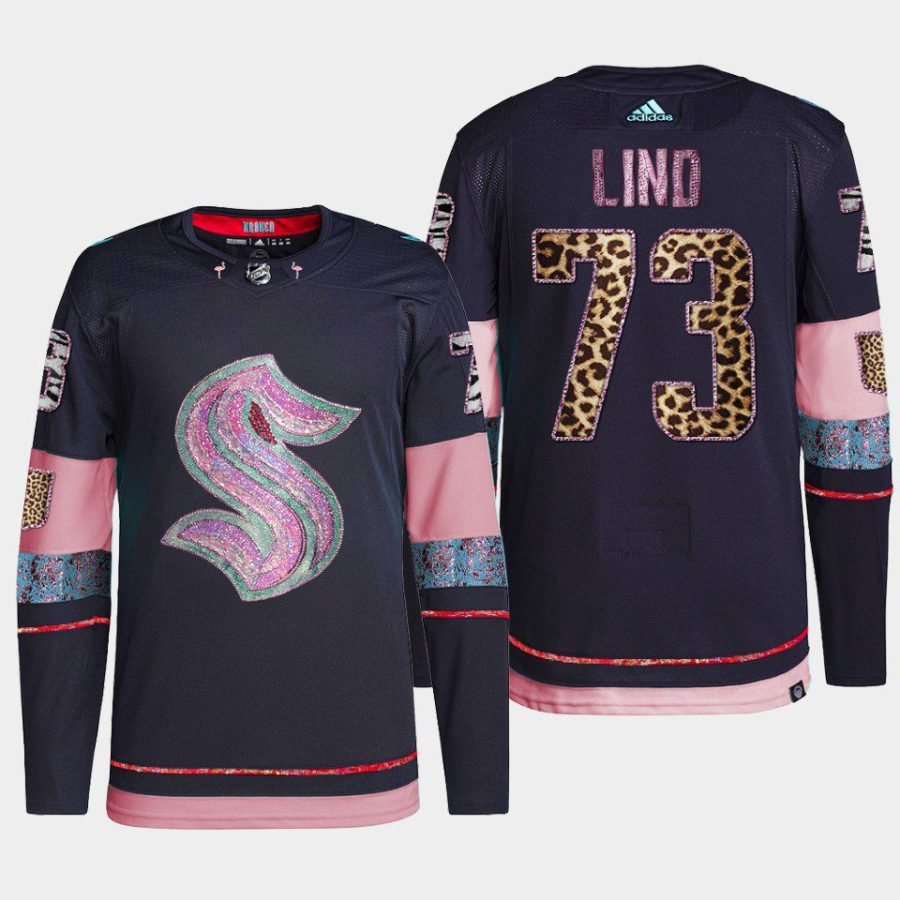 men kraken kole lind diamond limited mgk leopard print navy jersey