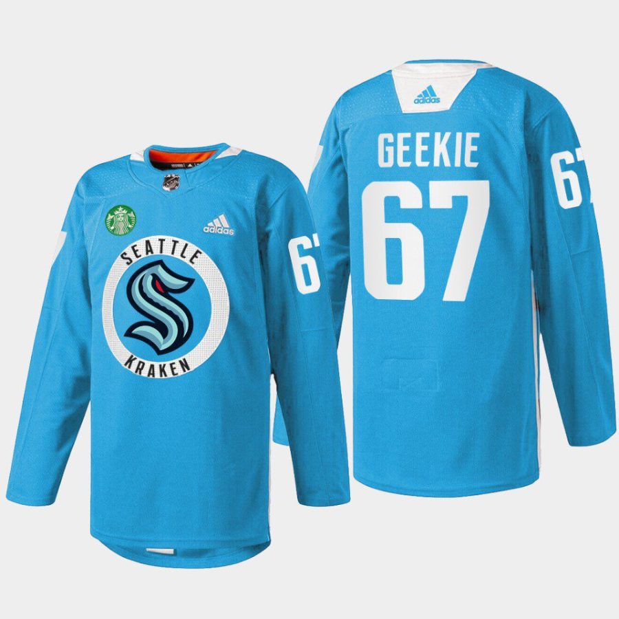 men kraken morgan geekie warmup practice blue jersey