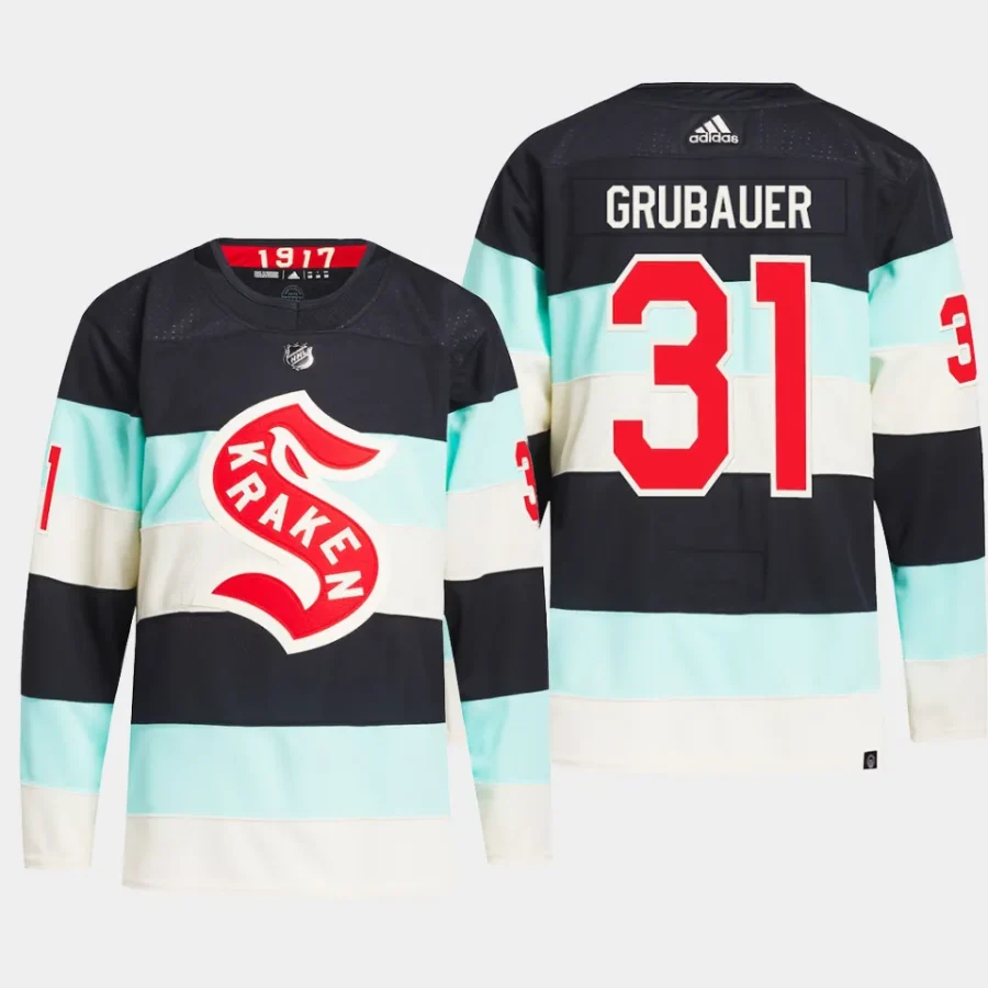 men kraken philipp grubauer primegreen 2024 nhl winter classic authentic player blue jersey