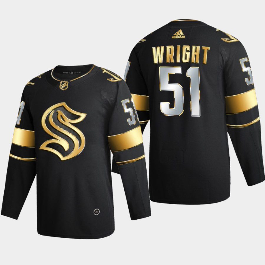 men kraken shane wright authentic golden edition black jersey